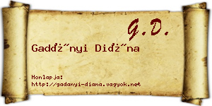 Gadányi Diána névjegykártya